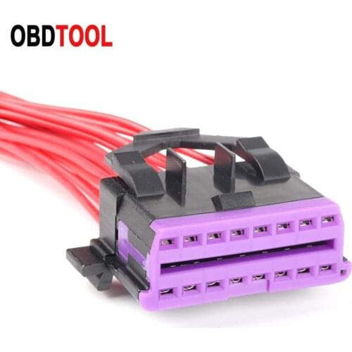 OBD2 16pin Female Connector Plus 16 Terminals for Audi Car OBD 16 pin Female Plug with 16 Core Cable VAG Diagnostic Interface