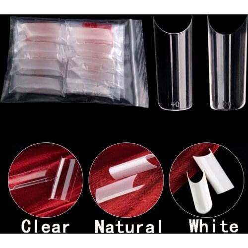 500/100Pcs/Bag French Fake Nail Tips Accessories Ballerina White Clear Natural UV Gel Manicure Tips False Artificial Nails