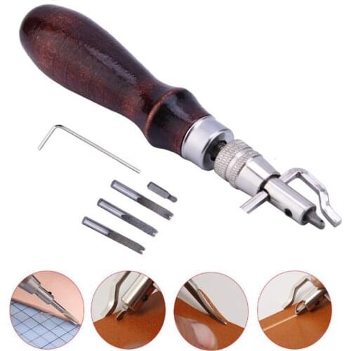 7 in 1 Pro Leathercraft Adjustable Stitching Groover Edger Beveler Crease Leather Tool Crease Leather Tool Set