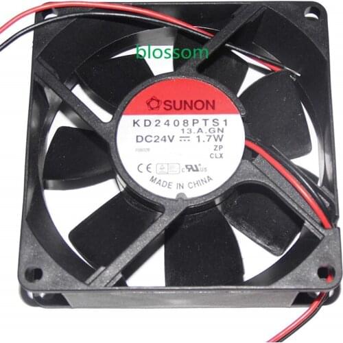 8025 KD2408PTS1 13.A.GN 24V 1.7W 2Wire Cooling Fan