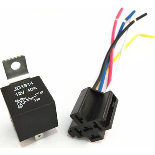 Car Relay JD1914-12VDC-40A Iron Back 5 pin with Line Socket Car Modification Dedicated