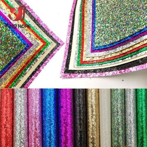 20*120CM Chunky Upholstery Glitter Iridescent Vinyl PU Leather Shiny Fabric For Brooches Bags Party Wedding Decor DIY Projects