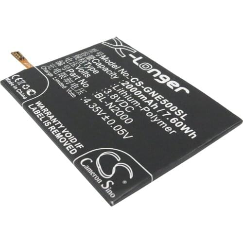 CS 2000mAh / 7.60Wh battery for GIONEE E5, Elife E5 BL-N2000