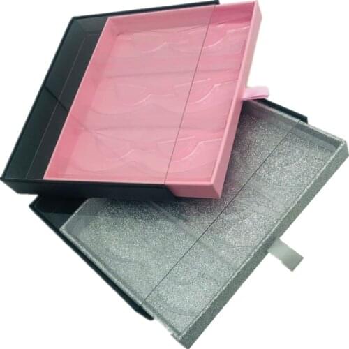 Pink new Wholesale Eyelash Packaging Box Lash Boxes Packaging Print logo 3 pairs 3D Mink Eyelashes Package Storage Case Vendors