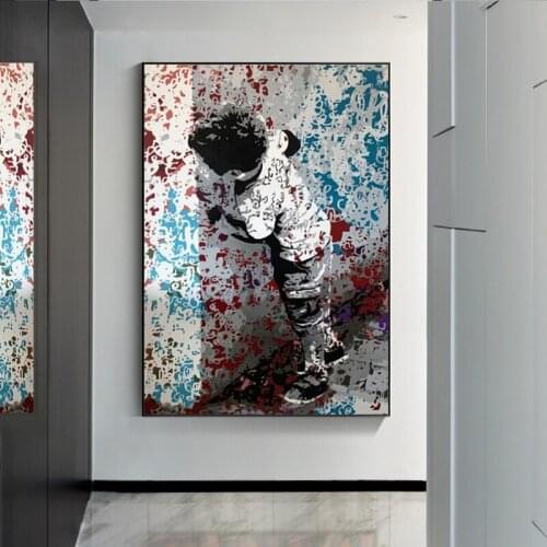 Child Hidden Behind The Wall Canvas Painting Art Posters and Prints Wall Art Pictures for Living Room Home Decoration Cuadros