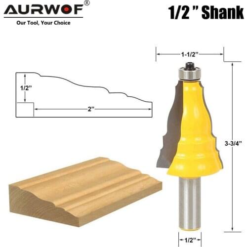 LAVIE 1PC 12MM 1/2 Shank Gong Cutter Armrest Door Window Casing Router Bit Line Milling Cutter for Wood Woodworking Tool MC03012