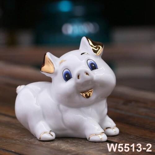Ceramic Zodiac lucky pig year decoration ornaments Feng Shui Zhao pig pig living room home lovely Meng Meng Da pig birthday gift