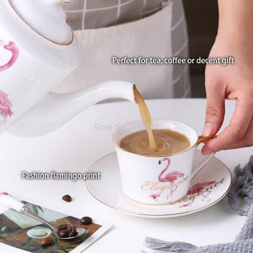 Bone China Coffee Set Fashion Porcelain Tea Set Ceramic Pot Creamer Sugar Bowl Teatime Teapot Coffee Cup Mug Coffeeware