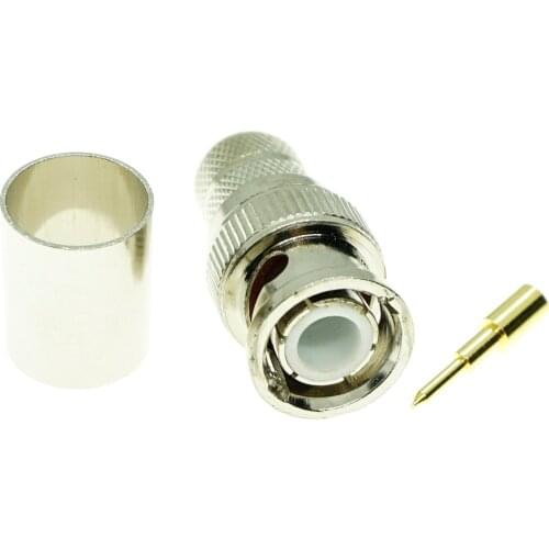 Connector BNC Male Crimp Type RF Connectors For LMR400 RG8 RG213 RG214 7D-FB Cable Coax Wire