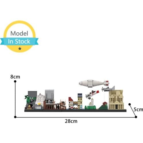 MOC Indiana Skyline Architecture Desert Architectural Culture Building Blocks Model Primitive Tribal Bricks Childrens Toy Gifts