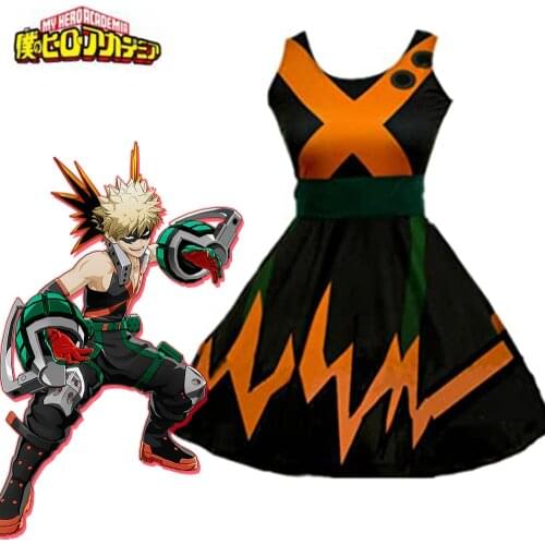 Anime My Hero Boku no Hero Academia Katsuki Bakugo Dress Cosplay Costume Custom Made New