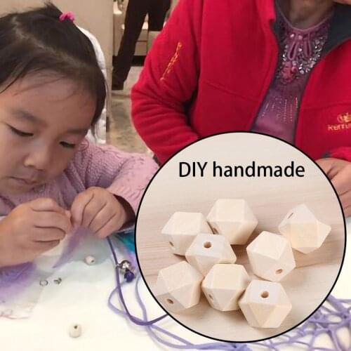 Cube Wooden Square Round Beads 8-20mm Natural Beech Wood Spacer Beads wood rings For Baby Kids Toys Jewelry Making DIY Necklace
