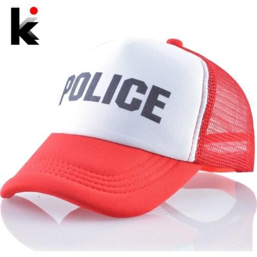 Summer Snapback Hats For Boys And Girls Breathable Mesh Baseball Cap Kids Outdoor Letter Police Visor Bone Children Hip Hop Caps