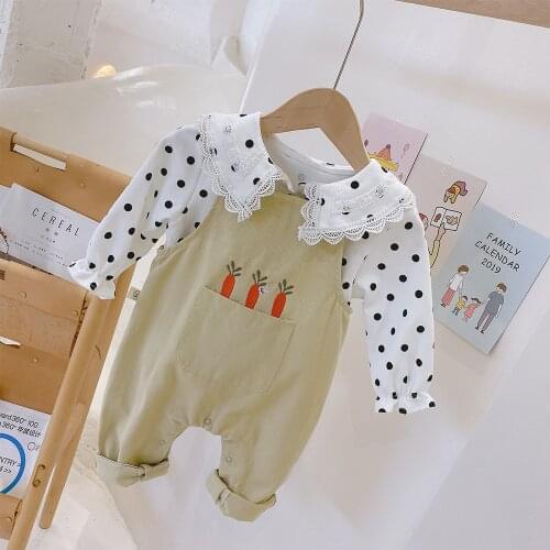 MILANCEL 2021 Spring New Kids Clothes Solid Carrot Cute Loose Overalls