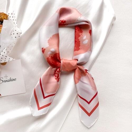 Fashion Silk Neck Scarves Women Foulard Square Hairband Shawl Scarves Female Bandana Spring Neckerchief 2021 New