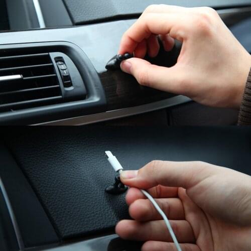 8pcs/set Car Home Phone Wire Clip Stickers For Peugeot 307 206 Jeep Ford Focus 2 3 VW Polo Golf 4 5 7 Touran T5 T4