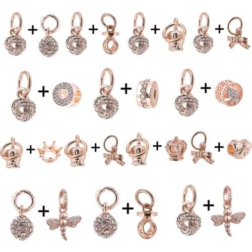 2Pcs/Lot New Arrival Simple Crown Charm Pendants Fit Fashion Brand Bracelets For Women European Style Jewelry Making