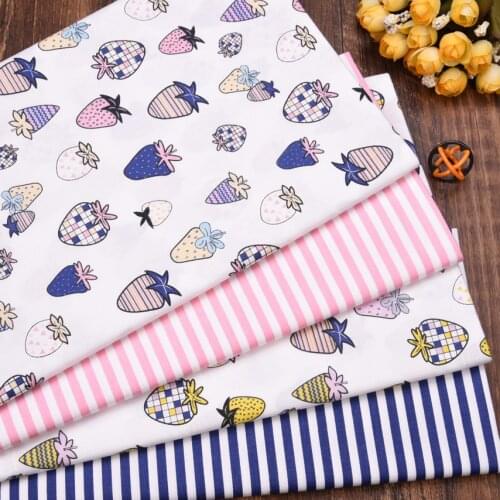 Strawberry Clothes Material DIY Sewing Patchwork Quilting Fat Quarter Tecido Clothes Tilda For Textiles Twill 100% Cotton Fabric