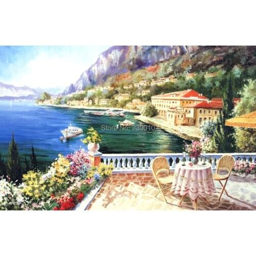 Scenery of Venice wall decoration picture Mediterranean scenery oil painting garden landscape Oil Painting on Canvas
