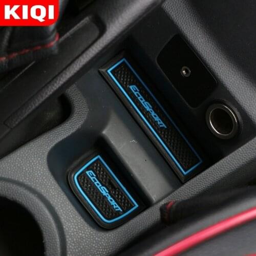Rubber Mat Door Mat Anti-slip Cup Pad Interior Decoration Accessory Styling Gate Slot Pad Interior for Ford Ecosport 2012-2017