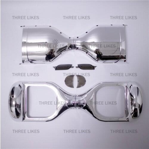 Silver Chrome 6.5 Inch Hoverboard Replacement Case Cover Kit Set for Two Wheel Smart Self Balancing Electric Scooter Outer Shell