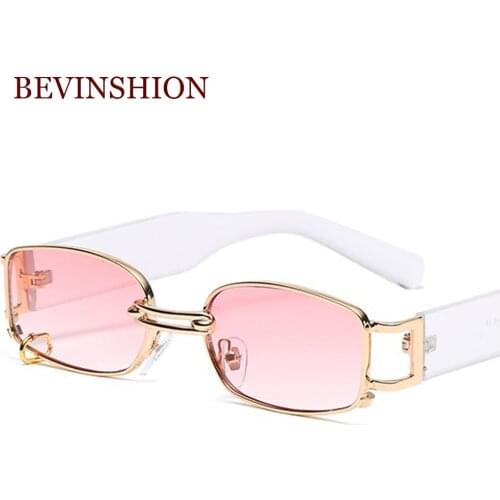 Brand design small frame sun glasses men with Metal buckle sunglasses female punk style hip hop cool glasses vintage new 2020