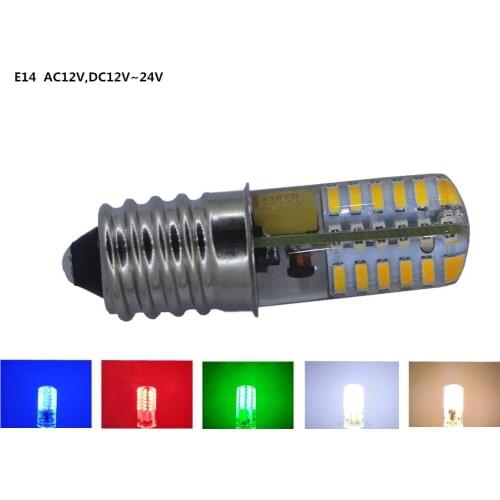 E14 blue LED red 24V green 12V RED LED E14 DC12V Blue led E14 AC12V chandelier E14 DC24V GREEN crystal light bulb Silicon gel