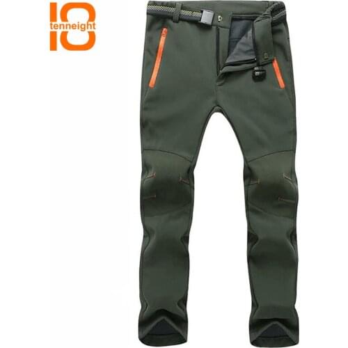 TENNEIGHT NEW Men fleece Ski pants Waterproof Soft Shell hiking pants Women Camping Trekking trouser Winter Warm Snowboard pants