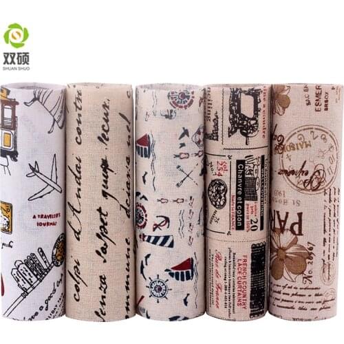 New Print Tower and French Patchwork Cotton Linen Fabric DIY Sewing Textile Fabric For Dress Sofa Tablecloth 20x40CM M1-5-3