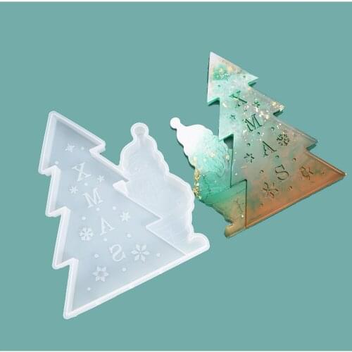 Christmas Party Decoration Large Christmas Tree Snowman Mold Holiday Craft Supplies Silicone Mold for Resin Home Decoration