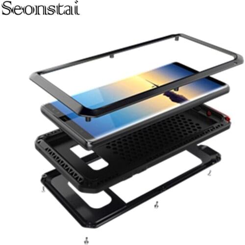 Seonstai Aluminum Doom Armor Heavy Duty Case Metal Case for Galaxy Note 8 Shockproof Cover for Samsung S5 S6 S6edge S7 S8 S8plus