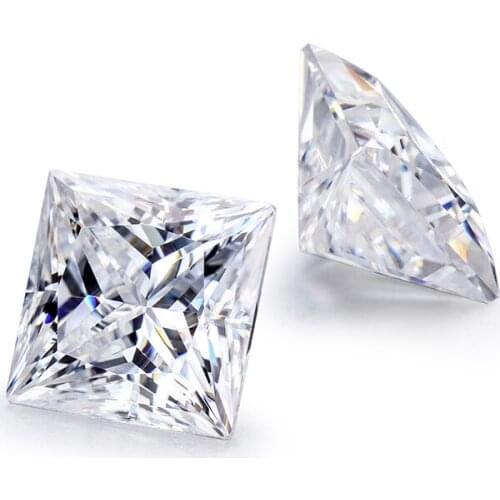 High Quality Lab Created White Moissanite Diamond Princess Cut Loose Gemstones