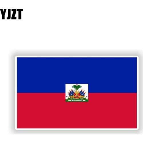 YJZT 11.4CM*6.8CM Creative Haiti Flag Car Sticker Bike Decal Accessories 6-1827