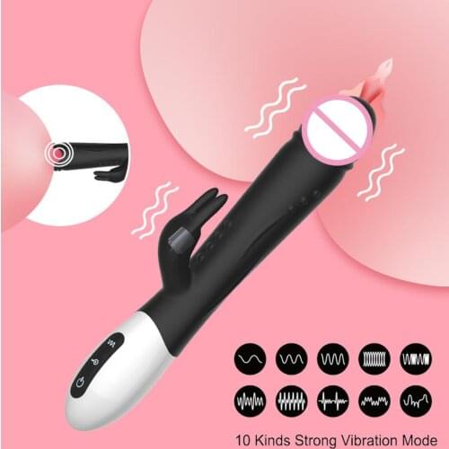 Rechargeable Rabbit Vibrator G spot Massager 10 Speed Sex Toy Silicone Dual Motors Clitorial Dildo Vibrators for Women