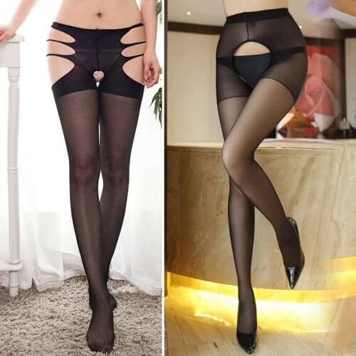 Women Sexy Pantyhose Stockings Tights Women Sexy Black Nylon Pantyhose Open Crotch Erotic Stockings Transparent Stocking