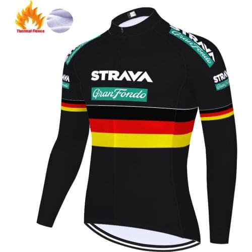 2021 Strava mallots ciclismo hombre Winter Thermal Fleece bike shirt Bicycle Wear Bike Clothing long sleeve cycling jersey men