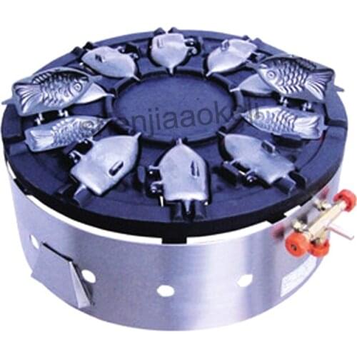 1PC Gas Rotary Baked Fish Cake Machine Baking Fish Mold Cake machine Grilled fish pie furnace Baked Fish pie Stove