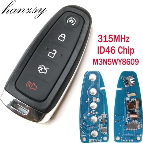 10Pcs 5 Buttons For Ford Explorer Edge 2011 2012 2013 2014 2015 2016 2017 Smart Key keyless entry system ID46 Chip 315MHZ