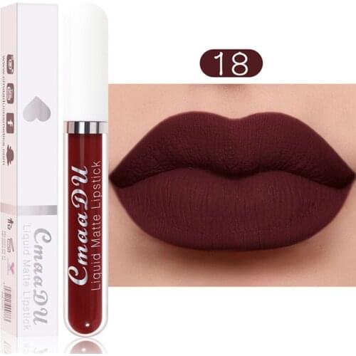 18 colors Matte Velvet Liquid Lipstick Lipgloss Sets Natural Moisturizer Waterproof Long Lasting Lip Cosmetics