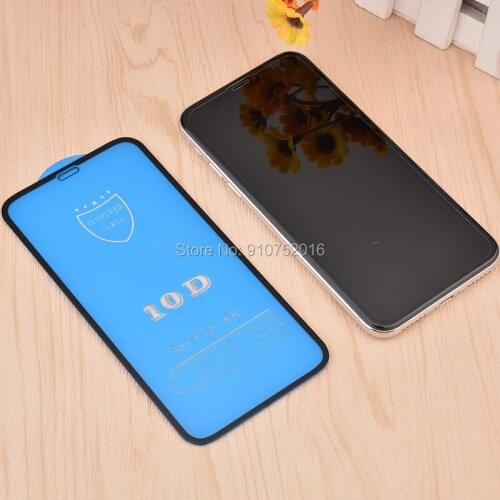 200pcs 10D Tempered Glass For iPhone 12 Mini 11 Pro Max XS XR X 8 7 6 Plus SE Full Cover Protective Curved Screen Protector Film