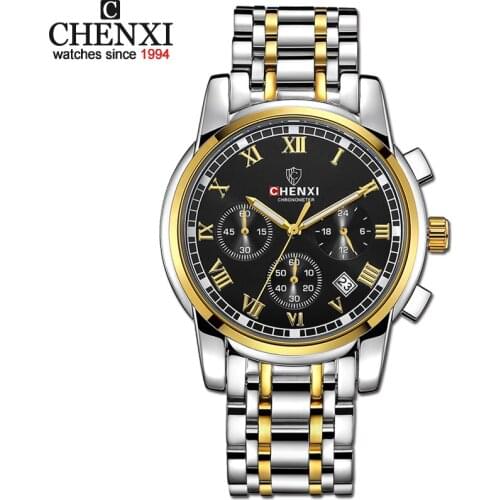 2020 Men Watches CHENXI Fashion Business Watches Men Stainless Steel Chronograph Quartz Wrist Watches Relogio Masculino
