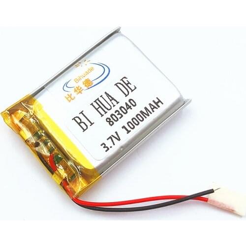 3.7V 1000mAh 803040 Lithium Polymer Li-Po ion Rechargeable Battery For MP4 MP5 GPS PSP mobile Pocket PC e-books bluetooth