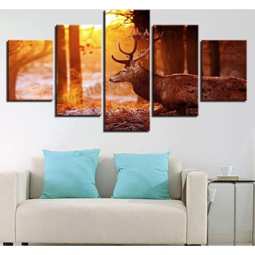 Diamond embroidery Modern animal art, forest deer at sunset full square round drill diamond painting 5d diy diamond 5pcs GG4995