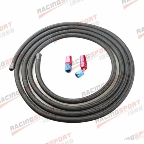 AN10 -10AN Nylon Braided Oil Fuel Line + Swivel Hose End Adaptor Kit