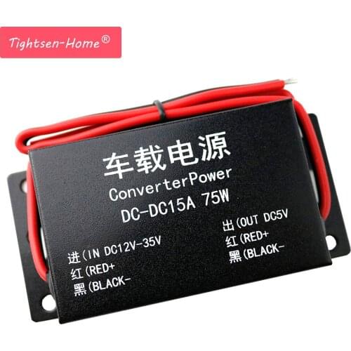 Car converter power 12V/24Volt to 5 Volt 15A 75w DC DC Converter Step-up Car Power Supply Professional Car Power driver Inverter
