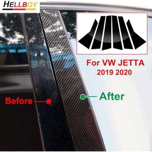 Car Styling For Volkswagen VW Jetta MK7 2019 2020 Car Door Window B Pillar Cover Trims Decorative Decal Sticker Protector Film