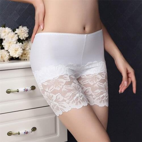 Seamless Underwear Shorts Women Rose Lace Safety Short pants under skirt high waist Plus size boxer briefs