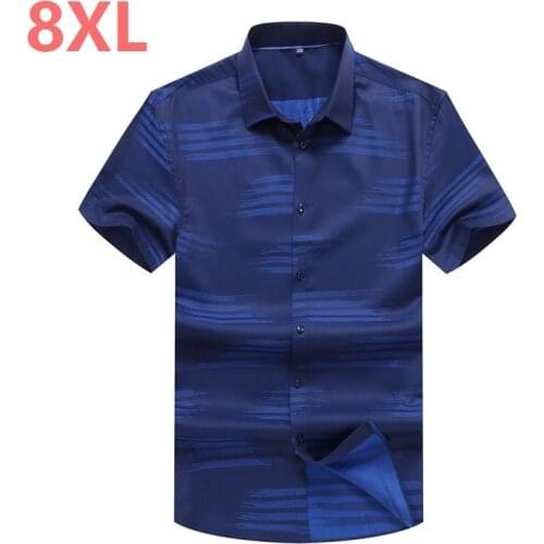 Plus size 10XL 8XL 6XL 5XL Mens Hawaiian Shirt Male Casual camisa masculina Printed Beach Shirts Short Sleeve brand clothing
