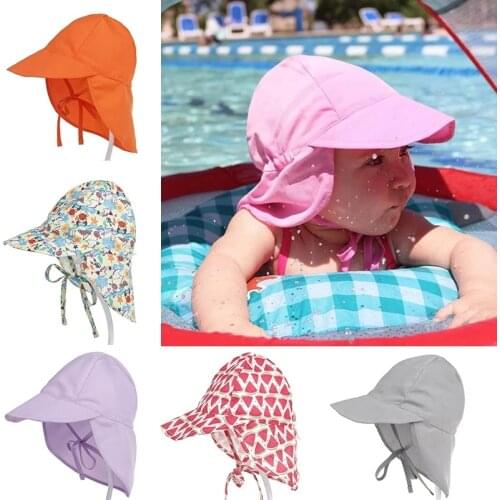 Brand Baby Kids Swimming Cap Summer Cartoon Sun Protection Beach Sun Hats Waterproof for Boys Girls Children Outdoor Hat