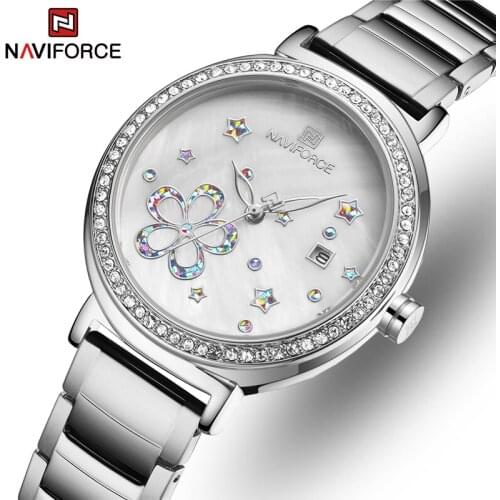 NAVIFORCE Brand Luxury Watches Womens Waterproof Quartz Ladies Wrist Watch Date Display Clock Gift Girl Wife Relogio Feminino